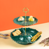 Green Majestic Two Tier Cake Plate